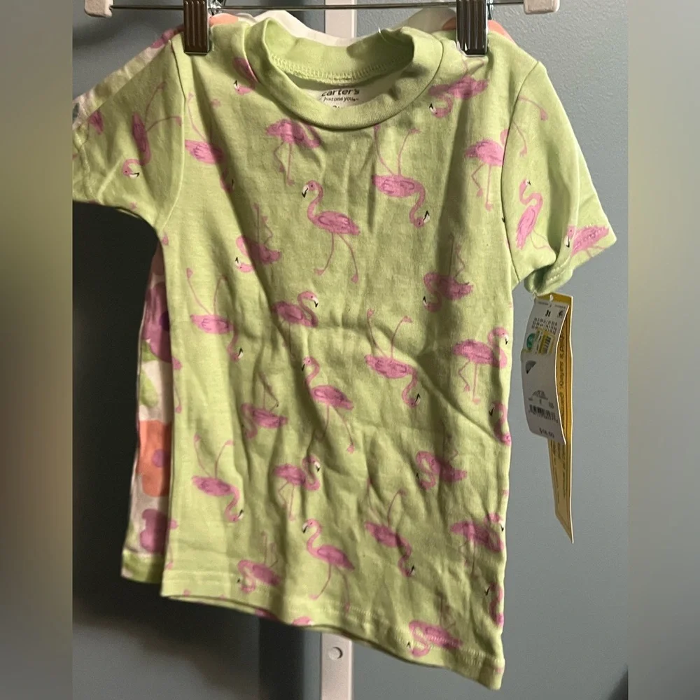 Carter's Just One You Set of 2 Pastel Floral Short Sleeve Pajama Shirts